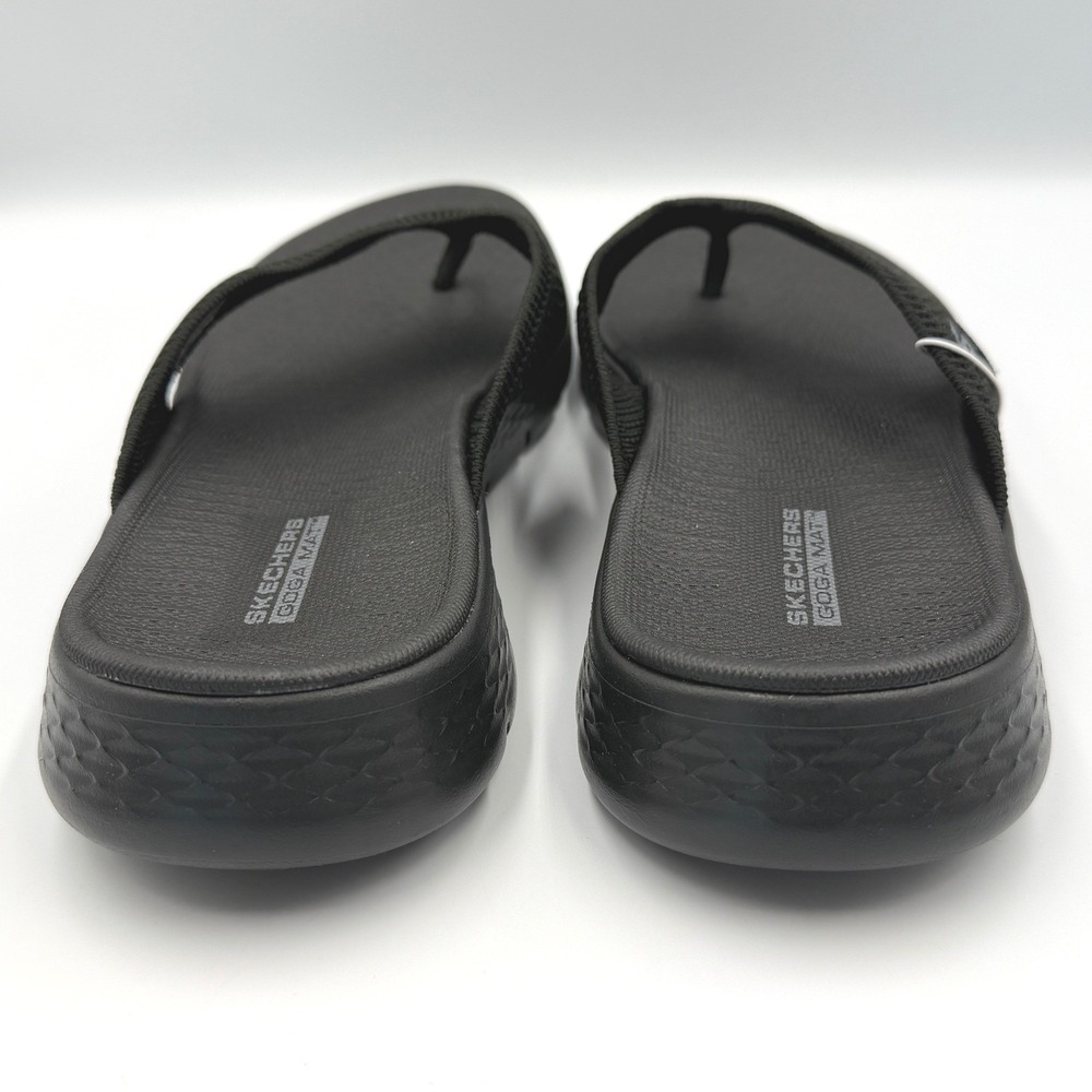 Skechers GoWalk Sandals Women 6 Black 41459/BBK Machine Washable Flip Flops NEW - Picture 8 of 16
